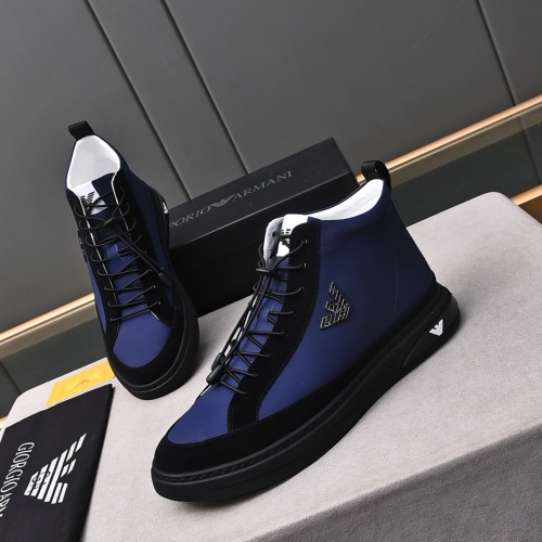 Cheap Armani High Tops Shoes For Men #1243241 Replica Wholesale [$82.00 USD] [ITEM#1243241] on Replica Armani High Tops Shoes