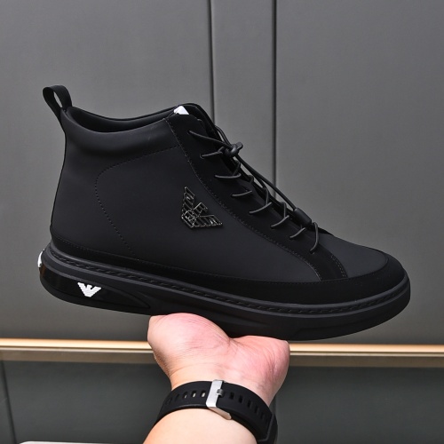 Cheap Armani High Tops Shoes For Men #1243242 Replica Wholesale [$82.00 USD] [ITEM#1243242] on Replica Armani High Tops Shoes