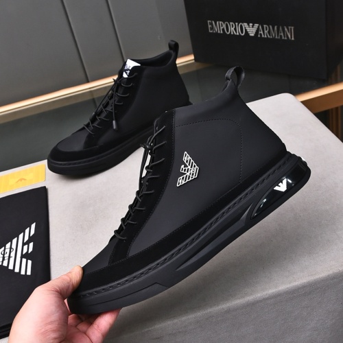 Cheap Armani High Tops Shoes For Men #1243242 Replica Wholesale [$82.00 USD] [ITEM#1243242] on Replica Armani High Tops Shoes