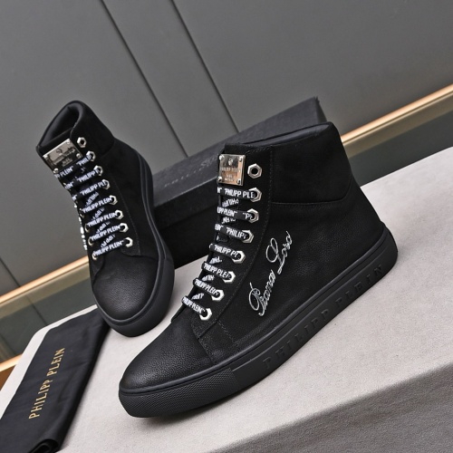 Cheap Philipp Plein PP High Tops Shoes For Men #1243250 Replica Wholesale [$85.00 USD] [ITEM#1243250] on Replica Philipp Plein PP High Tops Shoes