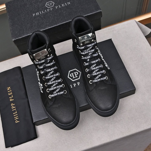 Cheap Philipp Plein PP High Tops Shoes For Men #1243250 Replica Wholesale [$85.00 USD] [ITEM#1243250] on Replica Philipp Plein PP High Tops Shoes