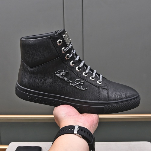 Cheap Philipp Plein PP High Tops Shoes For Men #1243251 Replica Wholesale [$85.00 USD] [ITEM#1243251] on Replica Philipp Plein PP High Tops Shoes