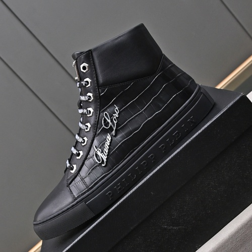 Cheap Philipp Plein PP High Tops Shoes For Men #1243252 Replica Wholesale [$85.00 USD] [ITEM#1243252] on Replica Philipp Plein PP High Tops Shoes