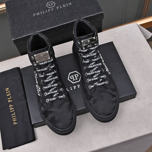 Cheap Philipp Plein PP High Tops Shoes For Men #1243253 Replica Wholesale [$85.00 USD] [ITEM#1243253] on Replica Philipp Plein PP High Tops Shoes