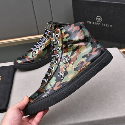 Cheap Philipp Plein PP High Tops Shoes For Men #1243254 Replica Wholesale [$85.00 USD] [ITEM#1243254] on Replica Philipp Plein PP High Tops Shoes