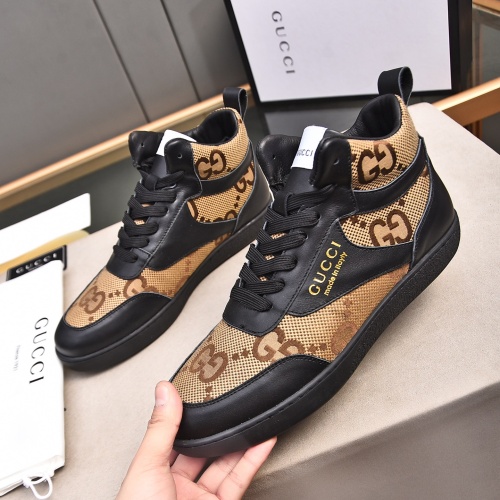 Cheap Gucci High Tops Shoes For Men #1243370 Replica Wholesale [$82.00 USD] [ITEM#1243370] on Replica Gucci High Tops Shoes