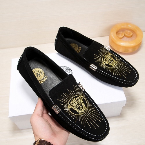 Cheap Versace Leather Shoes For Men #1243744 Replica Wholesale [$68.00 USD] [ITEM#1243744] on Replica Versace Leather Shoes