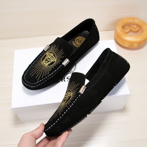 Cheap Versace Leather Shoes For Men #1243744 Replica Wholesale [$68.00 USD] [ITEM#1243744] on Replica Versace Leather Shoes