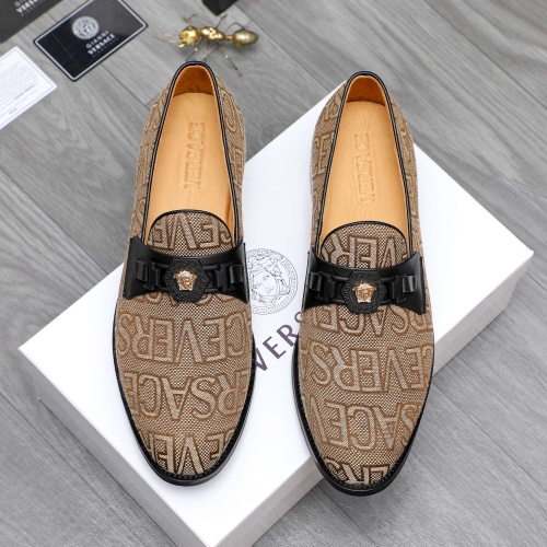 Cheap Versace Leather Shoes For Men #1243905 Replica Wholesale [$82.00 USD] [ITEM#1243905] on Replica Versace Leather Shoes