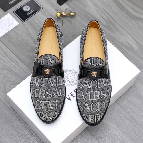 Cheap Versace Leather Shoes For Men #1243906 Replica Wholesale [$82.00 USD] [ITEM#1243906] on Replica Versace Leather Shoes