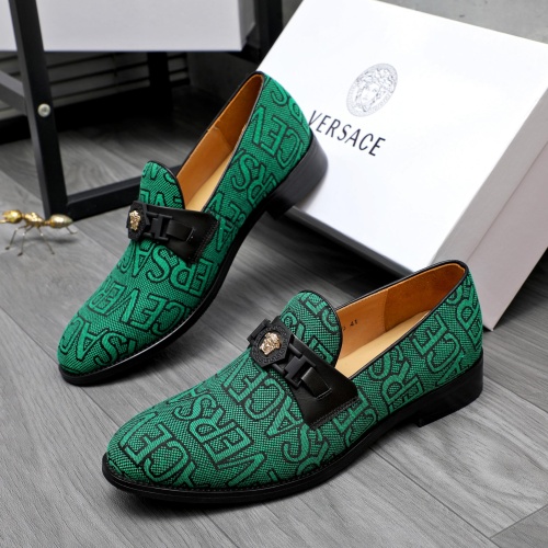 Cheap Versace Leather Shoes For Men #1243907 Replica Wholesale [$82.00 USD] [ITEM#1243907] on Replica Versace Leather Shoes