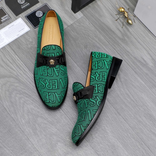 Cheap Versace Leather Shoes For Men #1243907 Replica Wholesale [$82.00 USD] [ITEM#1243907] on Replica Versace Leather Shoes