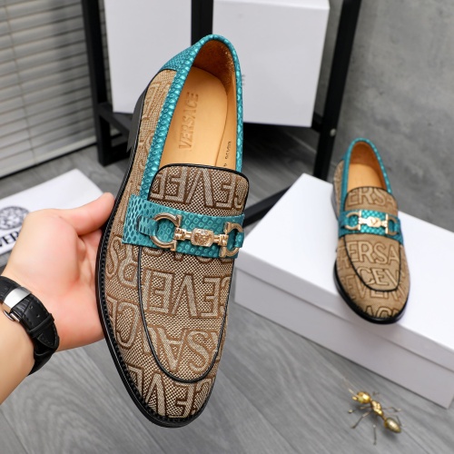 Cheap Versace Leather Shoes For Men #1243911 Replica Wholesale [$85.00 USD] [ITEM#1243911] on Replica Versace Leather Shoes