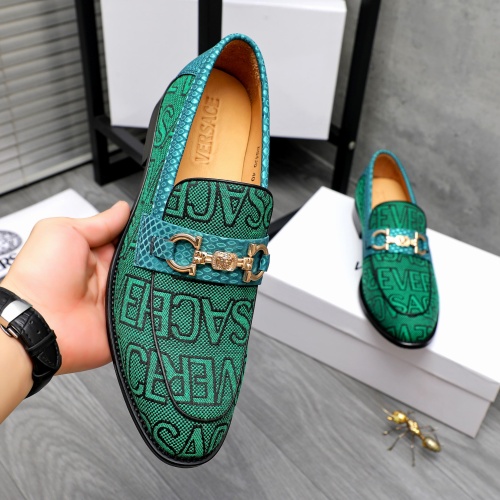 Cheap Versace Leather Shoes For Men #1243913 Replica Wholesale [$85.00 USD] [ITEM#1243913] on Replica Versace Leather Shoes