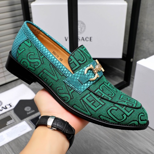 Cheap Versace Leather Shoes For Men #1243913 Replica Wholesale [$85.00 USD] [ITEM#1243913] on Replica Versace Leather Shoes