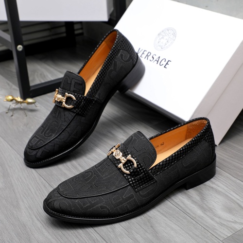 Cheap Versace Leather Shoes For Men #1243916 Replica Wholesale [$85.00 USD] [ITEM#1243916] on Replica Versace Leather Shoes