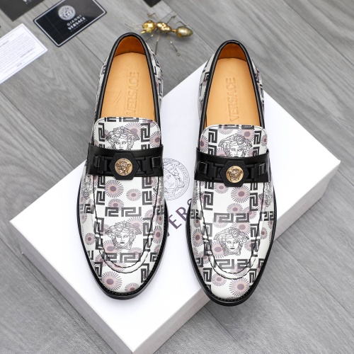 Cheap Versace Leather Shoes For Men #1243918 Replica Wholesale [$82.00 USD] [ITEM#1243918] on Replica Versace Leather Shoes