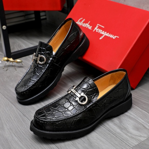 Cheap Salvatore Ferragamo Leather Shoes For Men #1243972 Replica Wholesale [$88.00 USD] [ITEM#1243972] on Replica Salvatore Ferragamo Leather Shoes