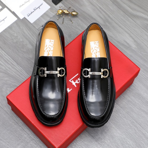 Cheap Salvatore Ferragamo Leather Shoes For Men #1243973 Replica Wholesale [$88.00 USD] [ITEM#1243973] on Replica Salvatore Ferragamo Leather Shoes