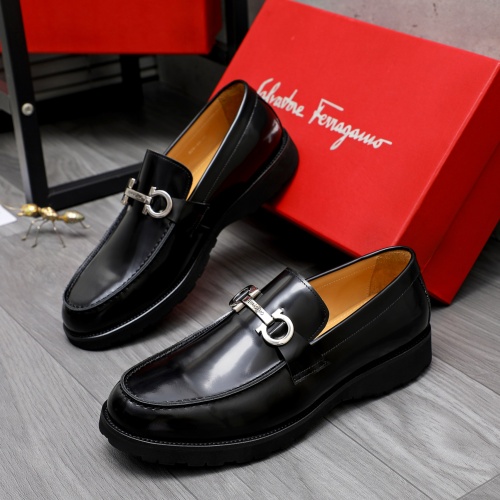 Cheap Salvatore Ferragamo Leather Shoes For Men #1243973 Replica Wholesale [$88.00 USD] [ITEM#1243973] on Replica Salvatore Ferragamo Leather Shoes