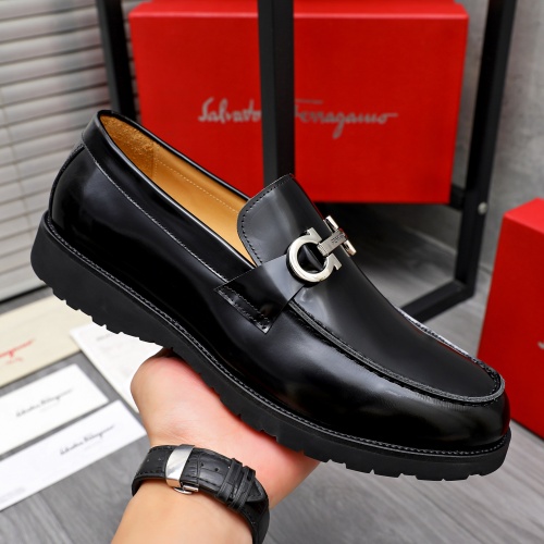 Cheap Salvatore Ferragamo Leather Shoes For Men #1243973 Replica Wholesale [$88.00 USD] [ITEM#1243973] on Replica Salvatore Ferragamo Leather Shoes