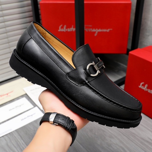 Cheap Salvatore Ferragamo Leather Shoes For Men #1243974 Replica Wholesale [$88.00 USD] [ITEM#1243974] on Replica Salvatore Ferragamo Leather Shoes