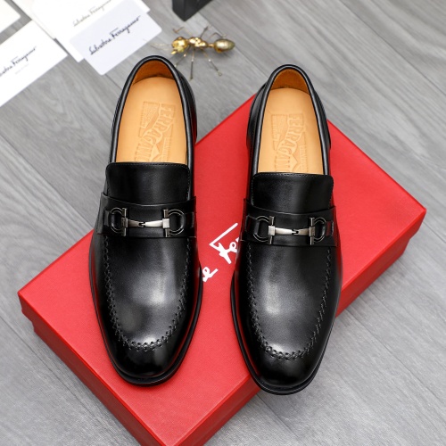 Cheap Salvatore Ferragamo Leather Shoes For Men #1243984 Replica Wholesale [$82.00 USD] [ITEM#1243984] on Replica Salvatore Ferragamo Leather Shoes