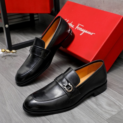 Cheap Salvatore Ferragamo Leather Shoes For Men #1243987 Replica Wholesale [$82.00 USD] [ITEM#1243987] on Replica Salvatore Ferragamo Leather Shoes