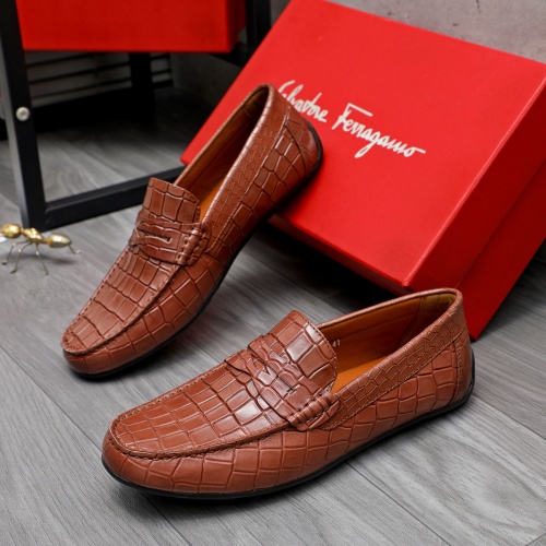 Cheap Salvatore Ferragamo Leather Shoes For Men #1243991 Replica Wholesale [$68.00 USD] [ITEM#1243991] on Replica Salvatore Ferragamo Leather Shoes