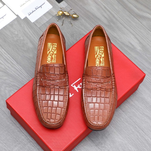 Cheap Salvatore Ferragamo Leather Shoes For Men #1243991 Replica Wholesale [$68.00 USD] [ITEM#1243991] on Replica Salvatore Ferragamo Leather Shoes