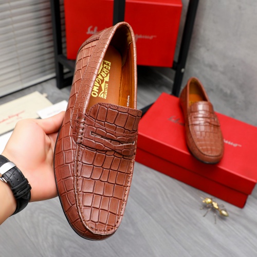 Cheap Salvatore Ferragamo Leather Shoes For Men #1243991 Replica Wholesale [$68.00 USD] [ITEM#1243991] on Replica Salvatore Ferragamo Leather Shoes