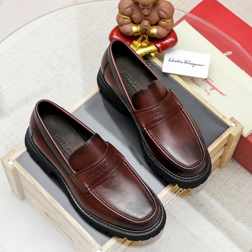 Cheap Salvatore Ferragamo Leather Shoes For Men #1243993 Replica Wholesale [$85.00 USD] [ITEM#1243993] on Replica Salvatore Ferragamo Leather Shoes