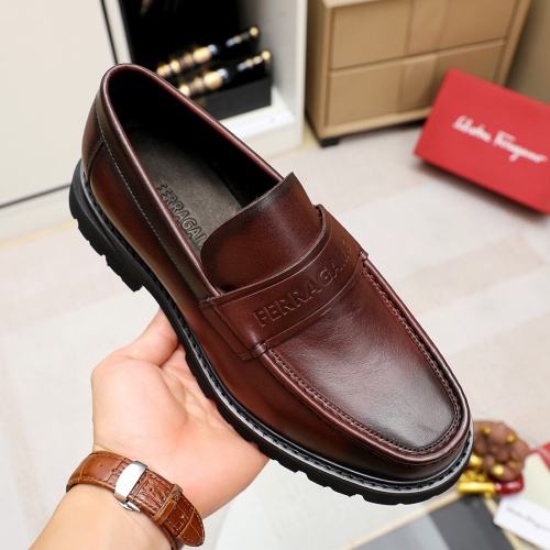 Cheap Salvatore Ferragamo Leather Shoes For Men #1243993 Replica Wholesale [$85.00 USD] [ITEM#1243993] on Replica Salvatore Ferragamo Leather Shoes