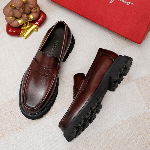 Cheap Salvatore Ferragamo Leather Shoes For Men #1243993 Replica Wholesale [$85.00 USD] [ITEM#1243993] on Replica Salvatore Ferragamo Leather Shoes