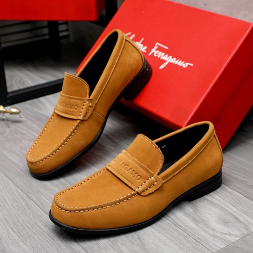 Cheap Salvatore Ferragamo Leather Shoes For Men #1243997 Replica Wholesale [$82.00 USD] [ITEM#1243997] on Replica Salvatore Ferragamo Leather Shoes