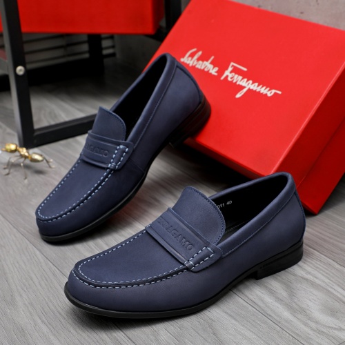 Cheap Salvatore Ferragamo Leather Shoes For Men #1243998 Replica Wholesale [$82.00 USD] [ITEM#1243998] on Replica Salvatore Ferragamo Leather Shoes