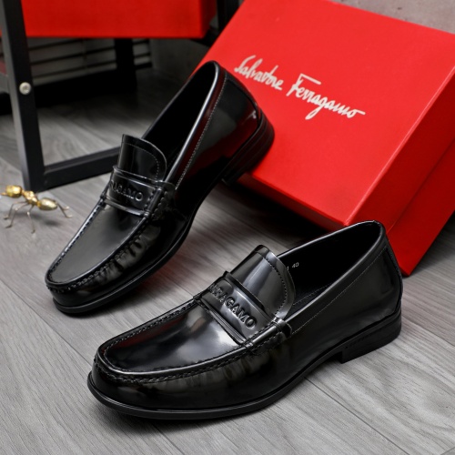 Cheap Salvatore Ferragamo Leather Shoes For Men #1244002 Replica Wholesale [$82.00 USD] [ITEM#1244002] on Replica Salvatore Ferragamo Leather Shoes