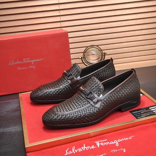 Cheap Salvatore Ferragamo Leather Shoes For Men #1244486 Replica Wholesale [$102.00 USD] [ITEM#1244486] on Replica Salvatore Ferragamo Leather Shoes