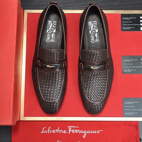 Cheap Salvatore Ferragamo Leather Shoes For Men #1244486 Replica Wholesale [$102.00 USD] [ITEM#1244486] on Replica Salvatore Ferragamo Leather Shoes