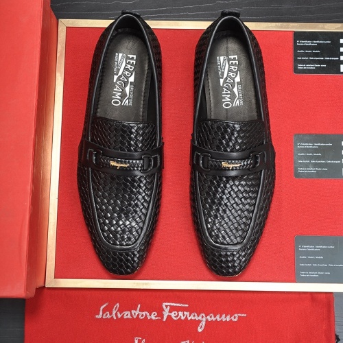 Cheap Salvatore Ferragamo Leather Shoes For Men #1244487 Replica Wholesale [$102.00 USD] [ITEM#1244487] on Replica Salvatore Ferragamo Leather Shoes