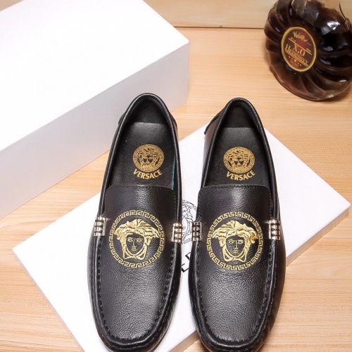 Cheap Versace Leather Shoes For Men #1244715 Replica Wholesale [$72.00 USD] [ITEM#1244715] on Replica Versace Leather Shoes