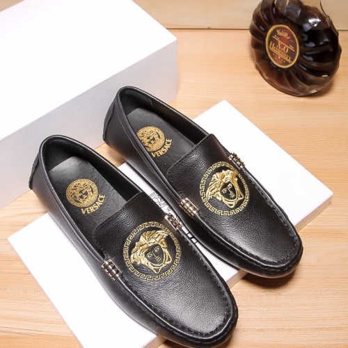 Cheap Versace Leather Shoes For Men #1244715 Replica Wholesale [$72.00 USD] [ITEM#1244715] on Replica Versace Leather Shoes