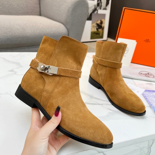 Cheap Hermes Boots For Women #1244803 Replica Wholesale [$98.00 USD] [ITEM#1244803] on Replica Hermes Boots