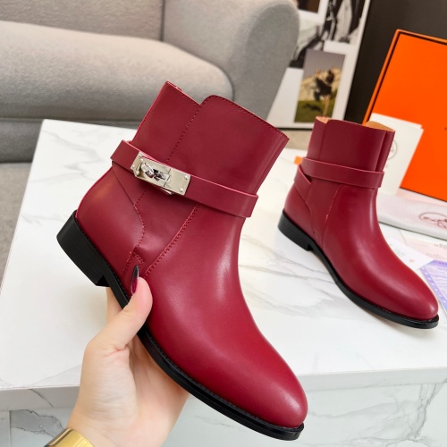 Cheap Hermes Boots For Women #1244807 Replica Wholesale [$98.00 USD] [ITEM#1244807] on Replica Hermes Boots