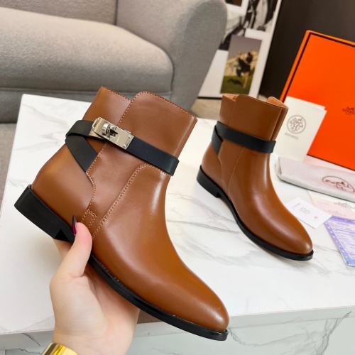 Cheap Hermes Boots For Women #1244813 Replica Wholesale [$98.00 USD] [ITEM#1244813] on Replica Hermes Boots