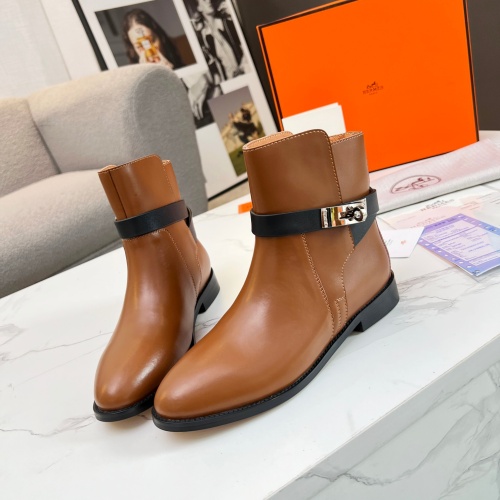 Cheap Hermes Boots For Women #1244813 Replica Wholesale [$98.00 USD] [ITEM#1244813] on Replica Hermes Boots