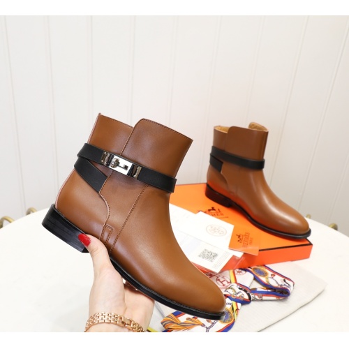 Cheap Hermes Boots For Women #1244830 Replica Wholesale [$98.00 USD] [ITEM#1244830] on Replica Hermes Boots