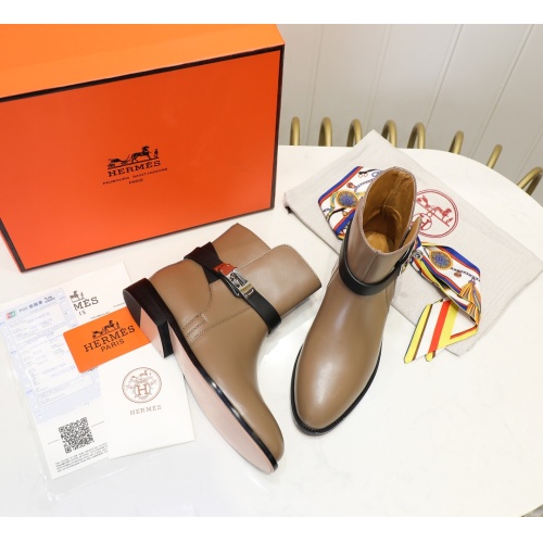 Cheap Hermes Boots For Women #1244831 Replica Wholesale [$98.00 USD] [ITEM#1244831] on Replica Hermes Boots