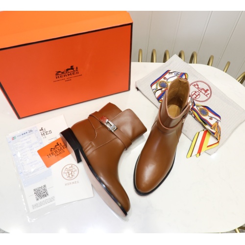 Cheap Hermes Boots For Women #1244832 Replica Wholesale [$98.00 USD] [ITEM#1244832] on Replica Hermes Boots