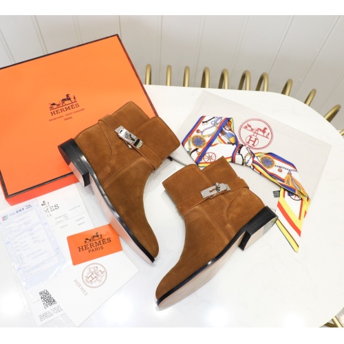 Cheap Hermes Boots For Women #1244834 Replica Wholesale [$98.00 USD] [ITEM#1244834] on Replica Hermes Boots